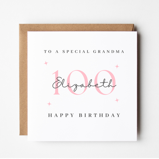 Grandma 100th Birthday Card