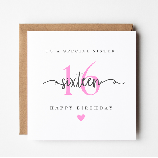 Sister 16th Birthday Card