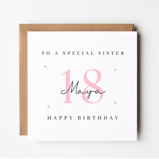 Sister 18th Birthday Card