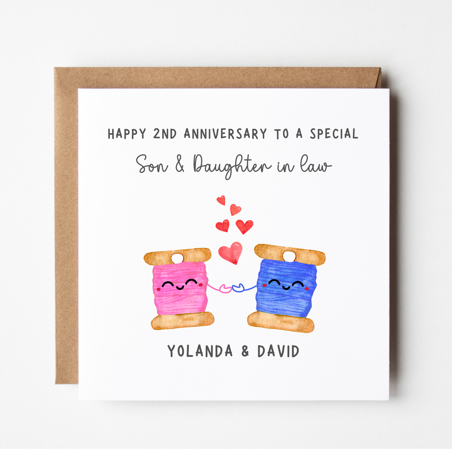 Son & Daughter In Law 2nd Anniversary Card