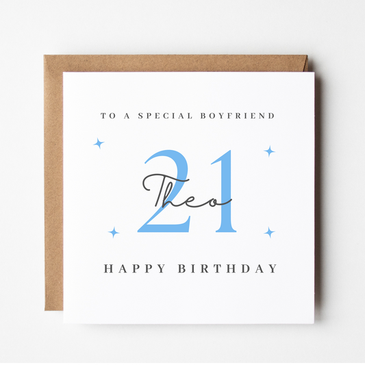 Boyfriend 21st Birthday Card