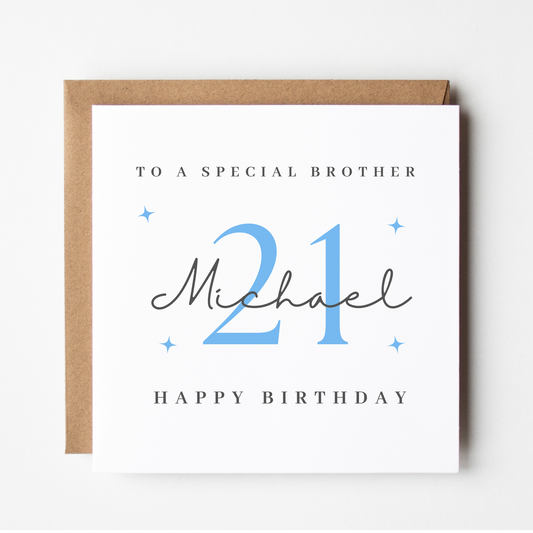 Brother 21st Birthday Card