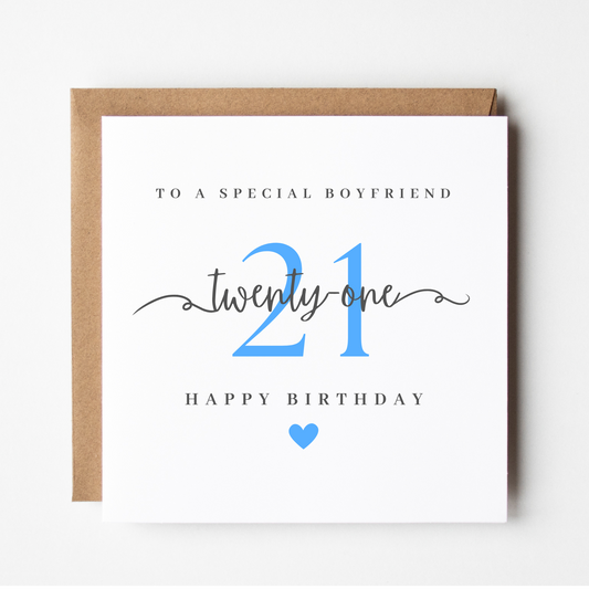 Boyfriend 21st Birthday Card