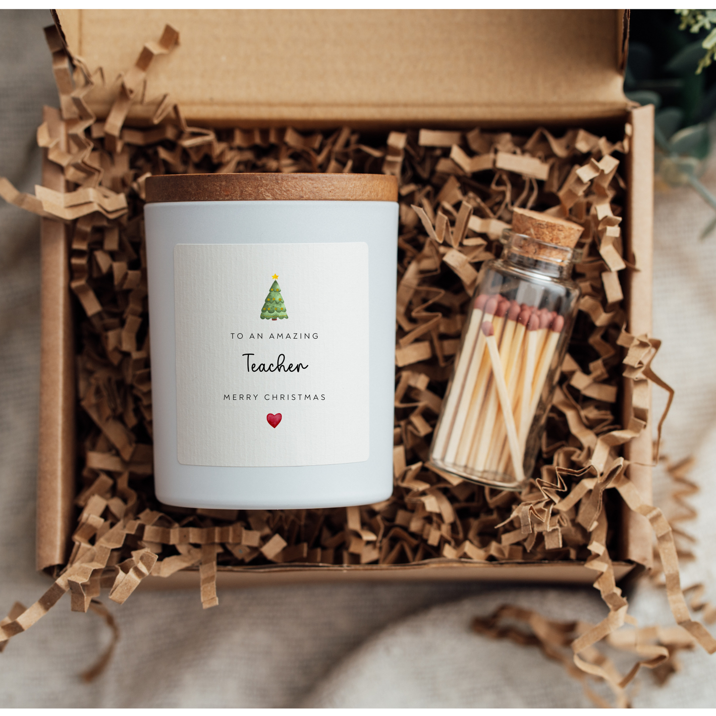 Teacher Christmas Candle Gift