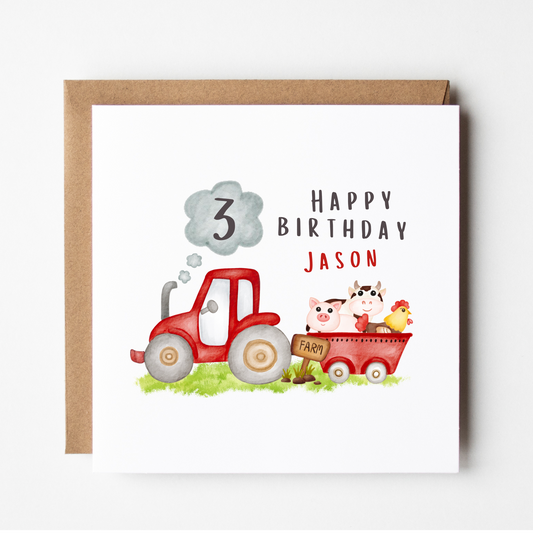 Birthday Card For Boy Aged 3