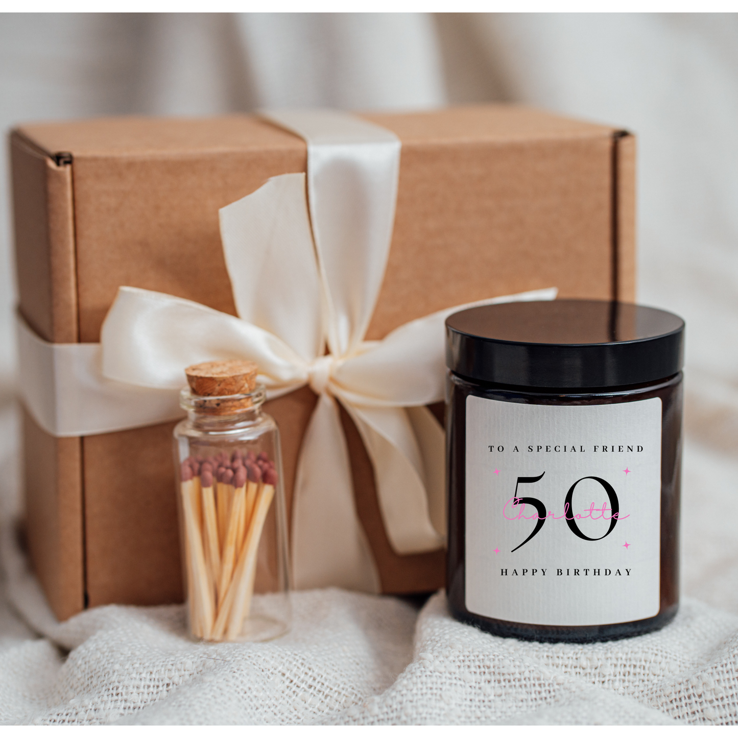 Friend 50th Birthday Candle Gift