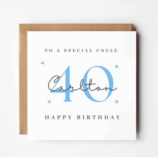 Uncle 40th Birthday Card