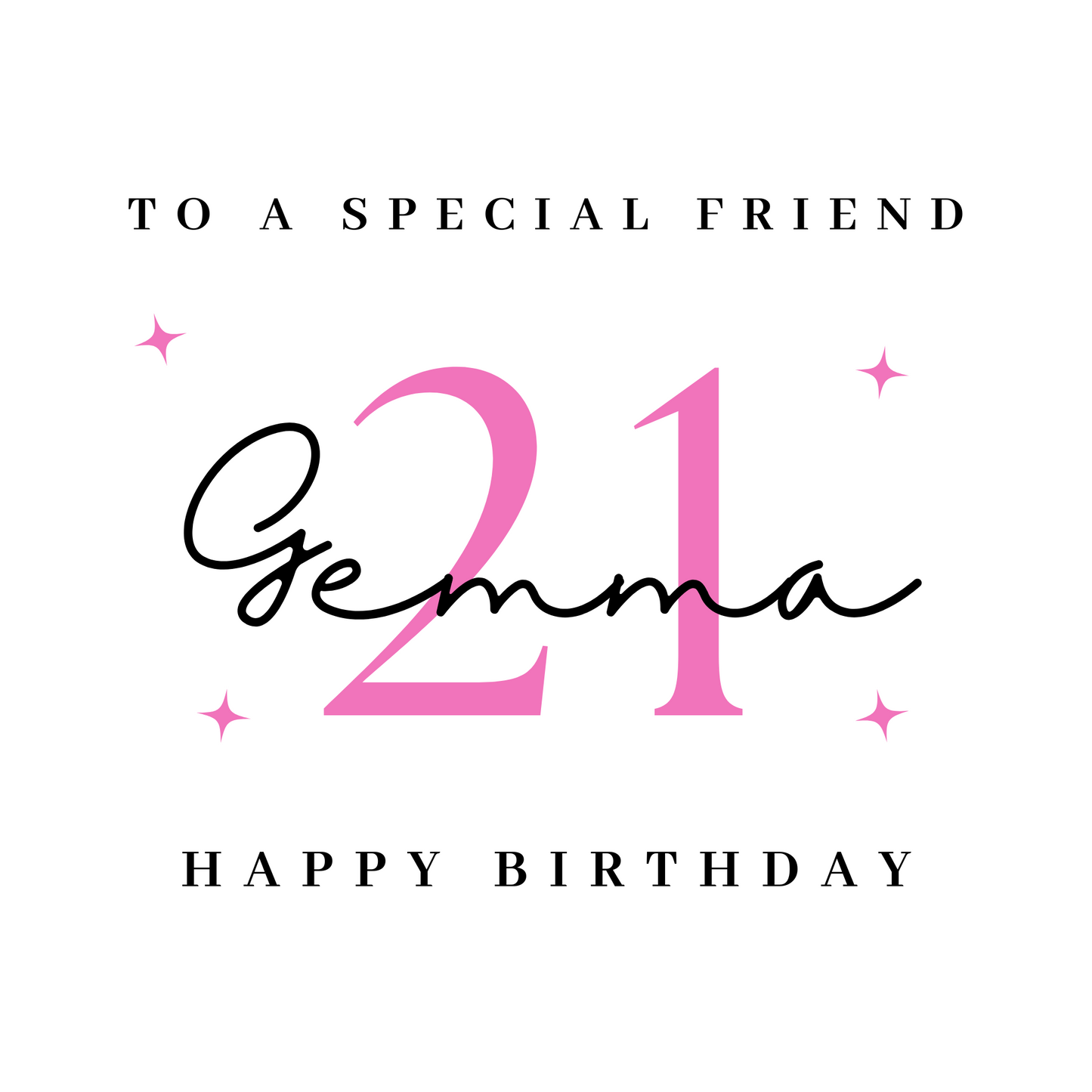 21st Birthday Friend Candle Label