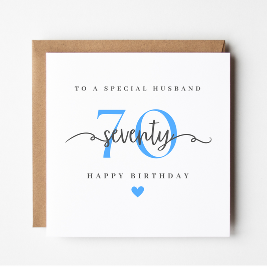 Husband 70th Birthday Card