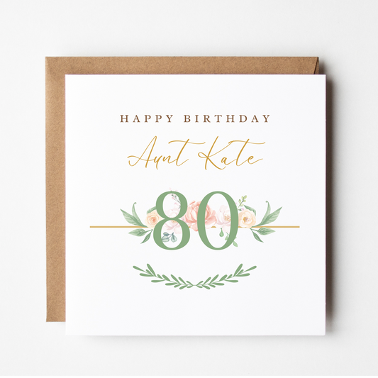 Auntie 80th Birthday Card