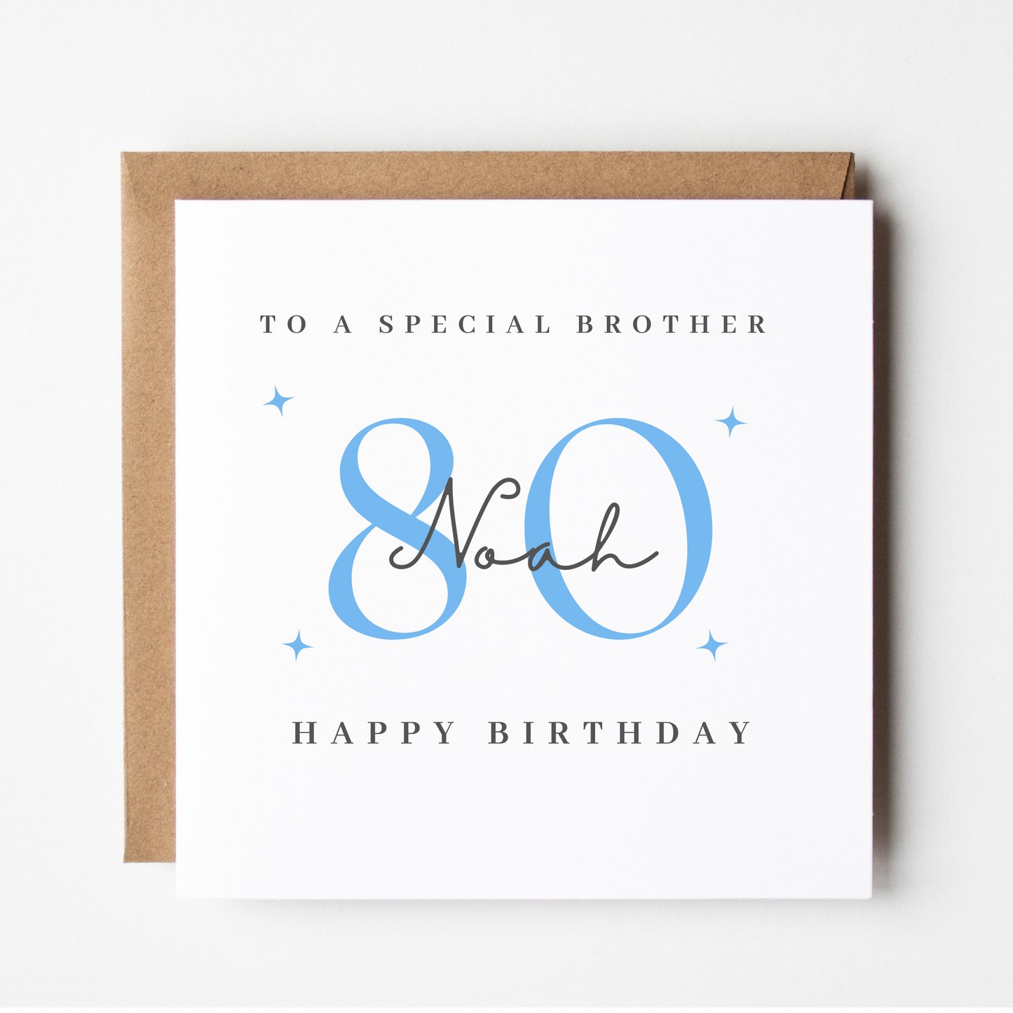 Brother 80th Birthday Card