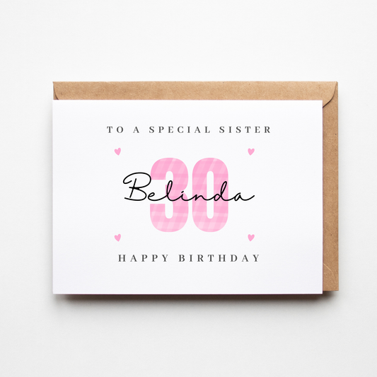 Sister 30th Birthday Card