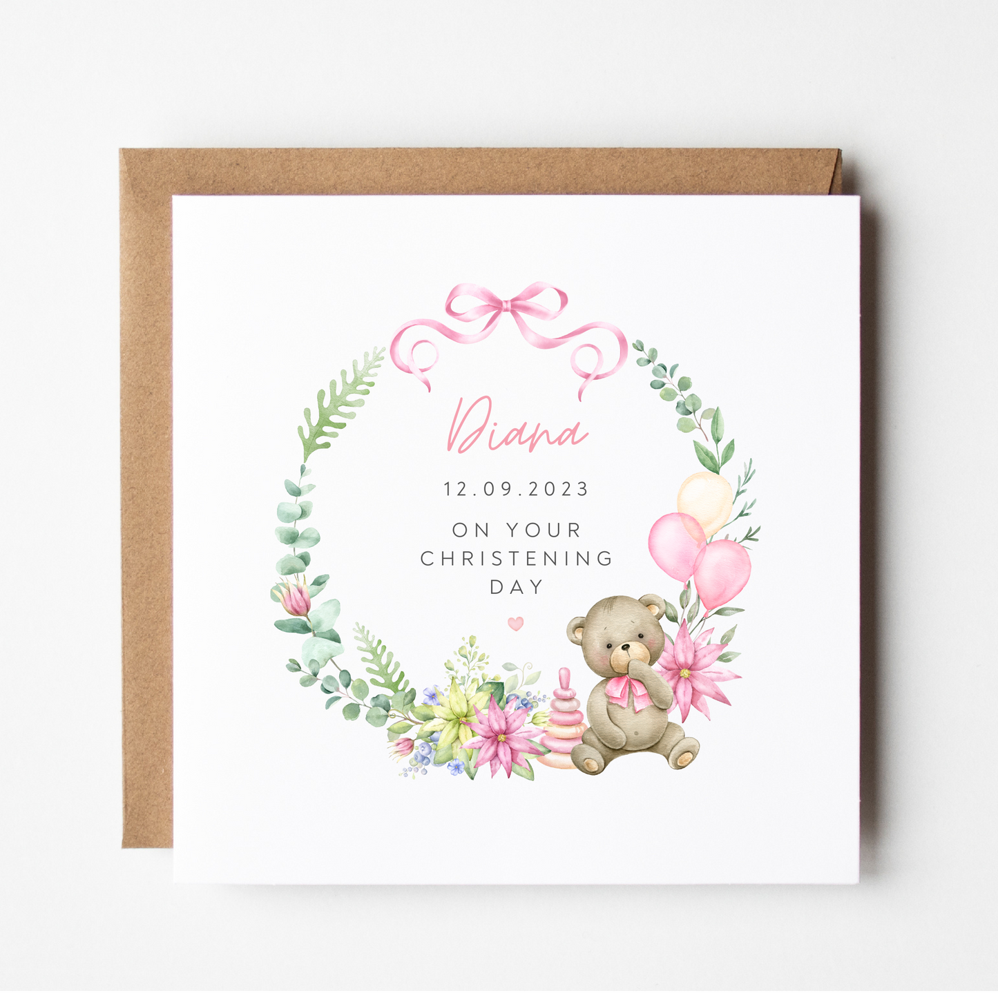 Christening Card For Girl