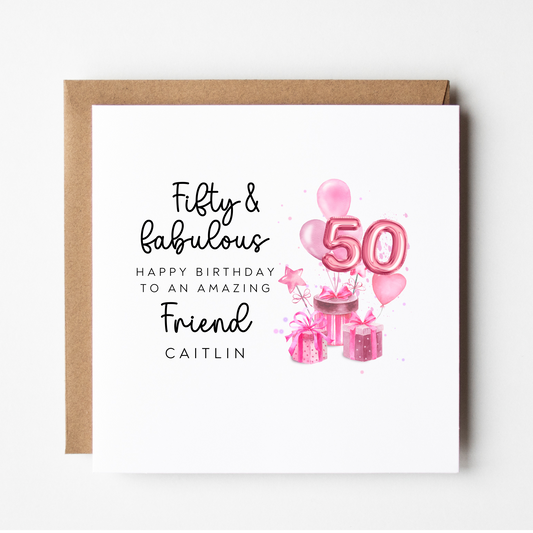 Friend 50th Birthday Card