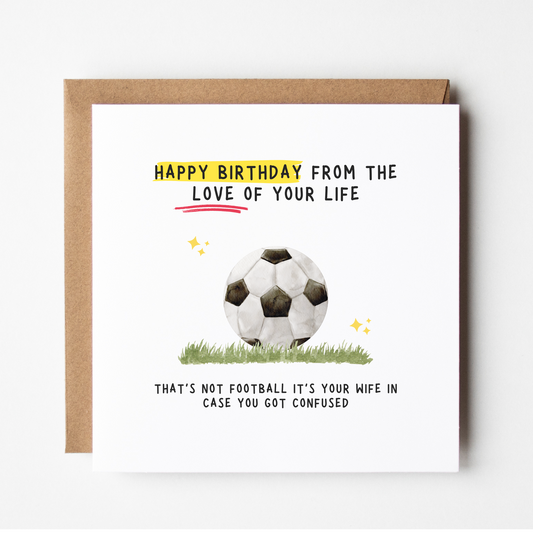 Funny Football Birthday Card From Wife