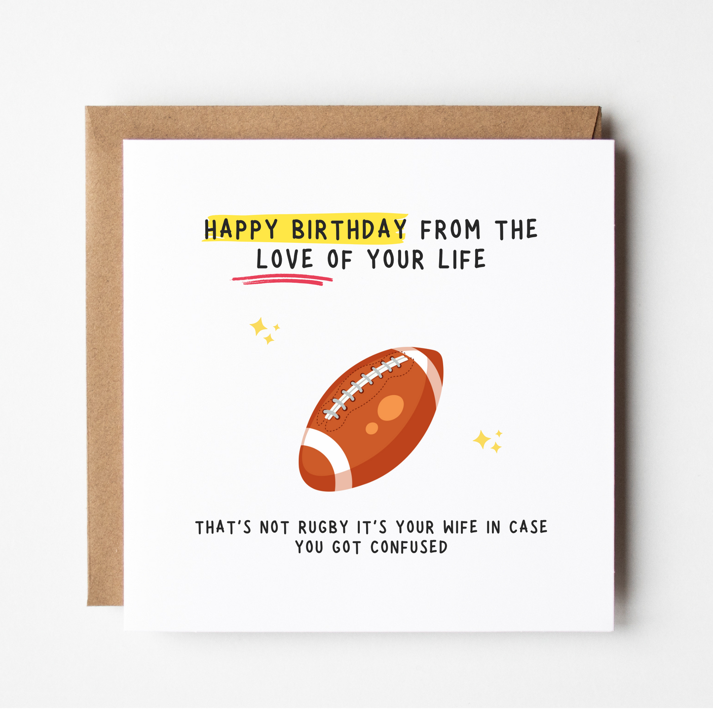 Funny Rugby Birthday Card From Wife