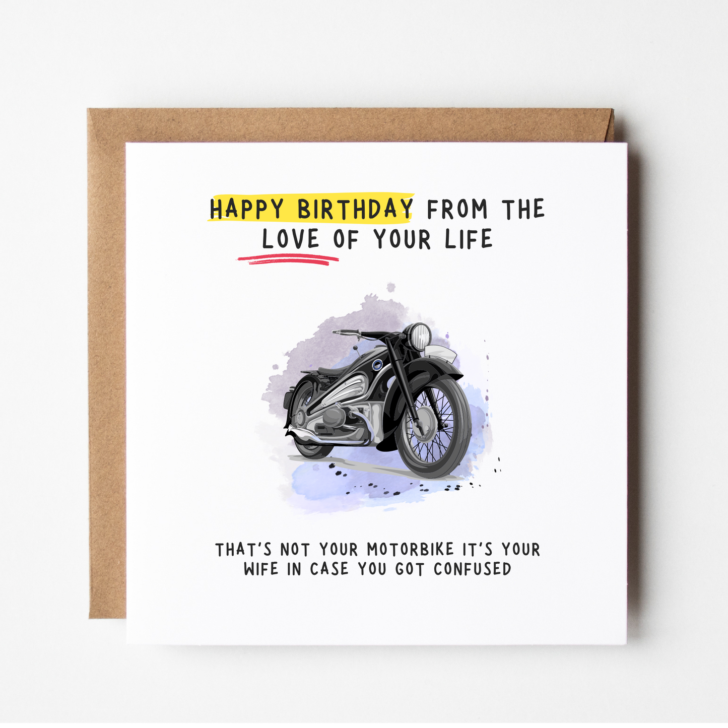 Funny Motorbike Birthday Card From Wife