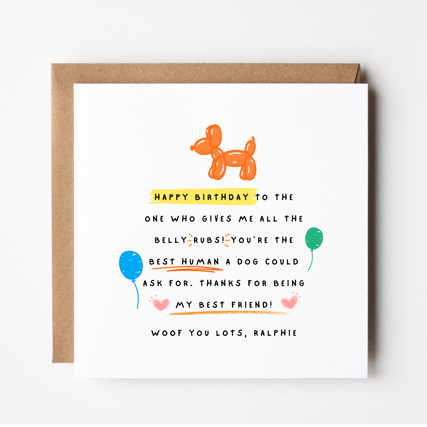 Birthday Card From Dog