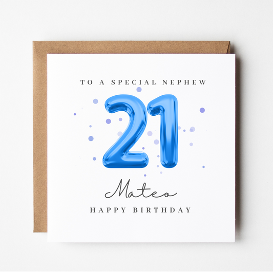 Nephew 21st Birthday Card