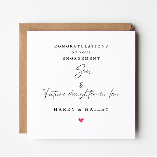 Son & Future Daughter-in-law Engagement Card