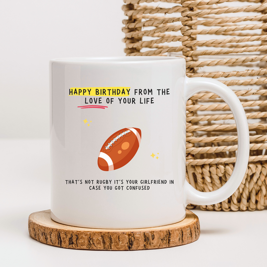 Funny Boyfriend Rugby Birthday Mug