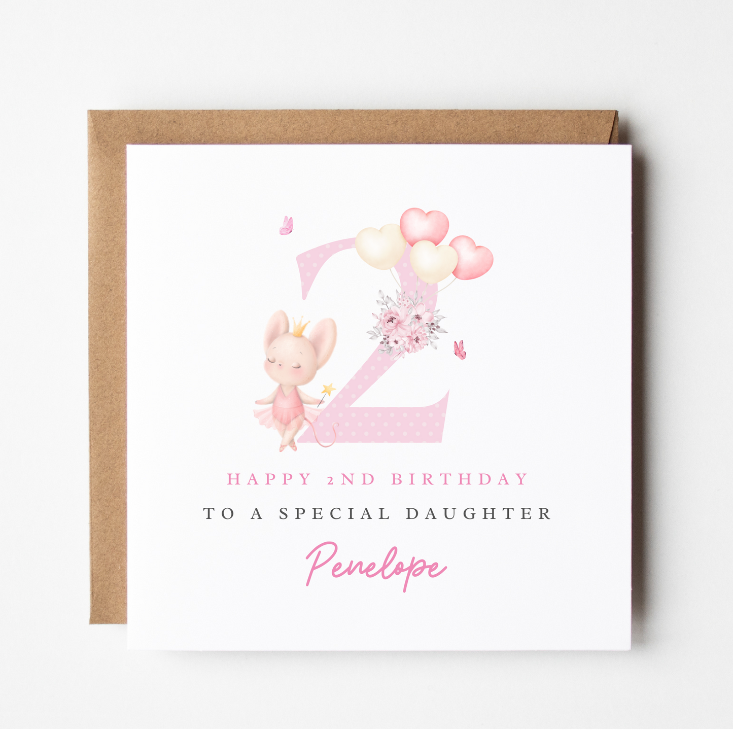 Daughter 2nd Birthday Card