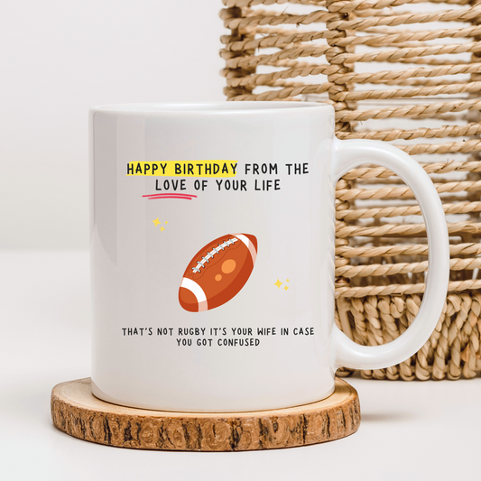 Funny Husband Rugby Birthday Mug