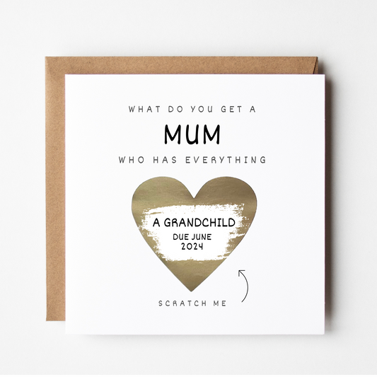 Mum Pregnancy Announcement Scratch Card