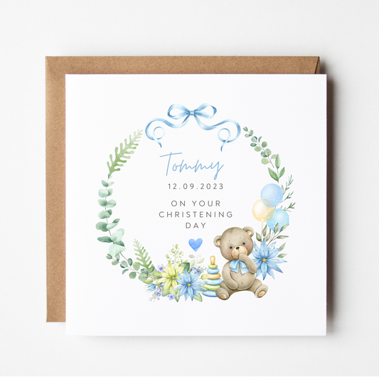 Christening Card For Boy